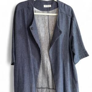 Buykud Solid Loose O-Neck Coat OS